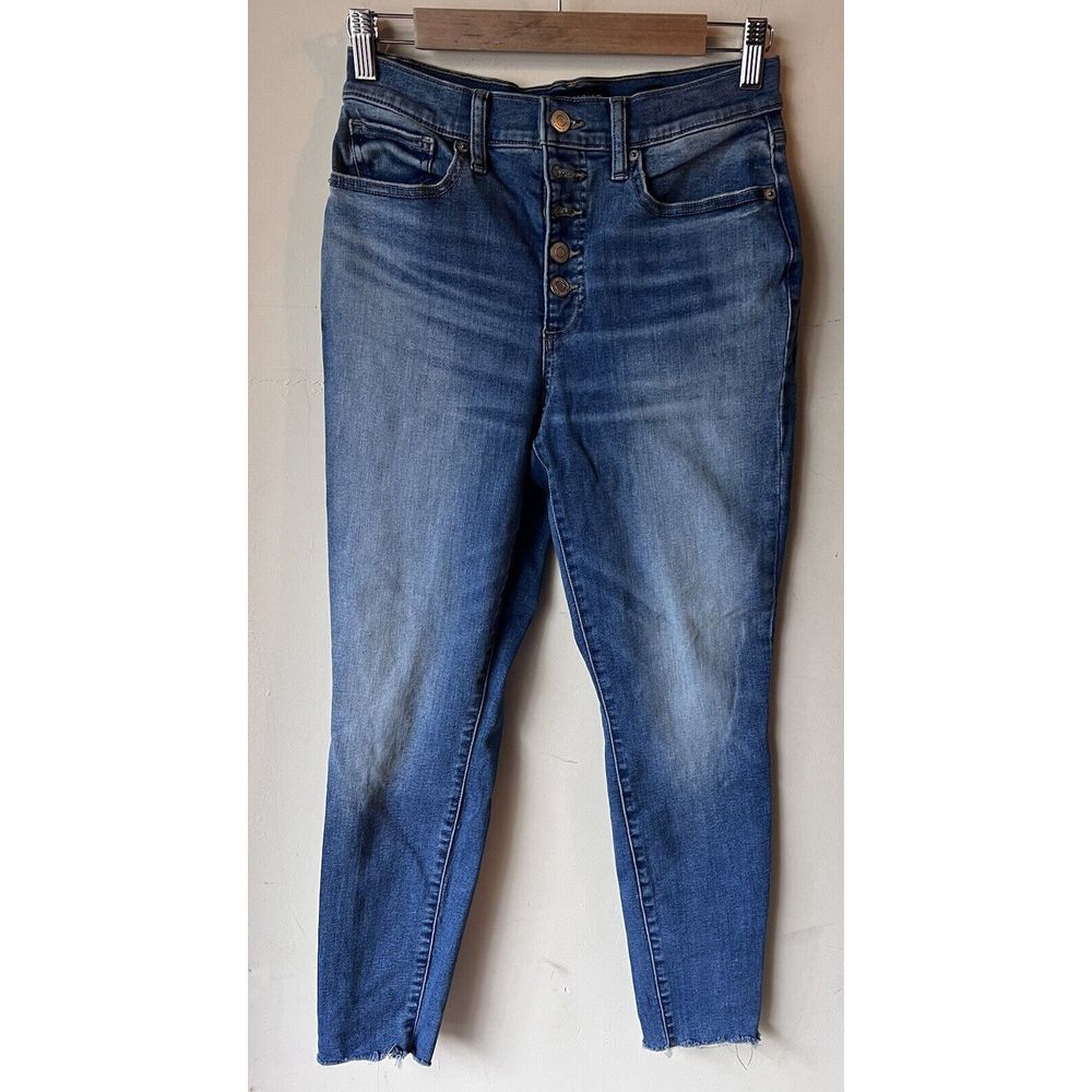 💚 Lucky Brand High Rise Skinny Bridgette‎ Blue Exposed Button Fly Jeans 8/29
